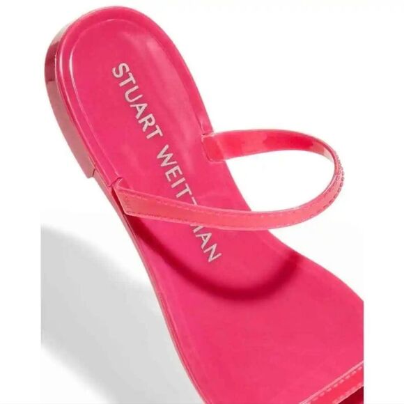 New Stuart Weitzman Sawyer Jelly Slide Pink strap flip flop flat sandal size 9 - Picture 4 of 7
